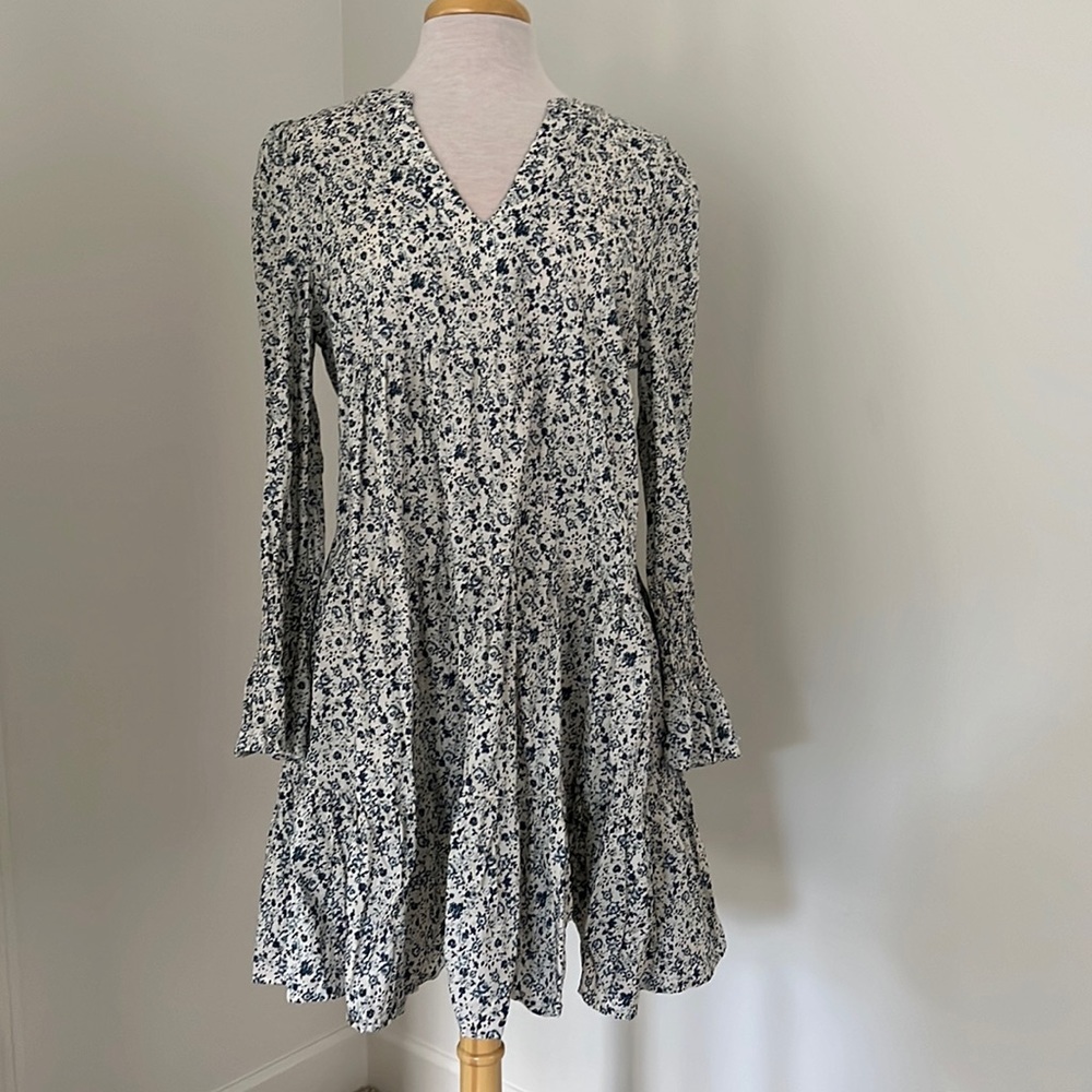 Pomander Place Navy Ditsy Floral Kenzo Dress